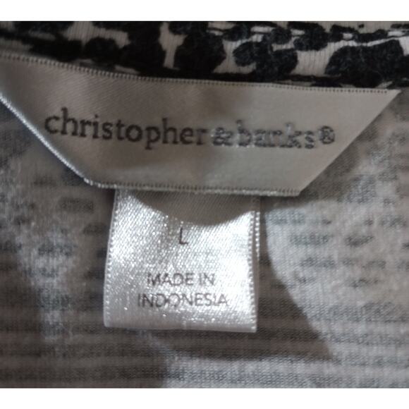 Christopher and Banks Shirt‎ Ladies Large Black Striped - Picture 4 of 6